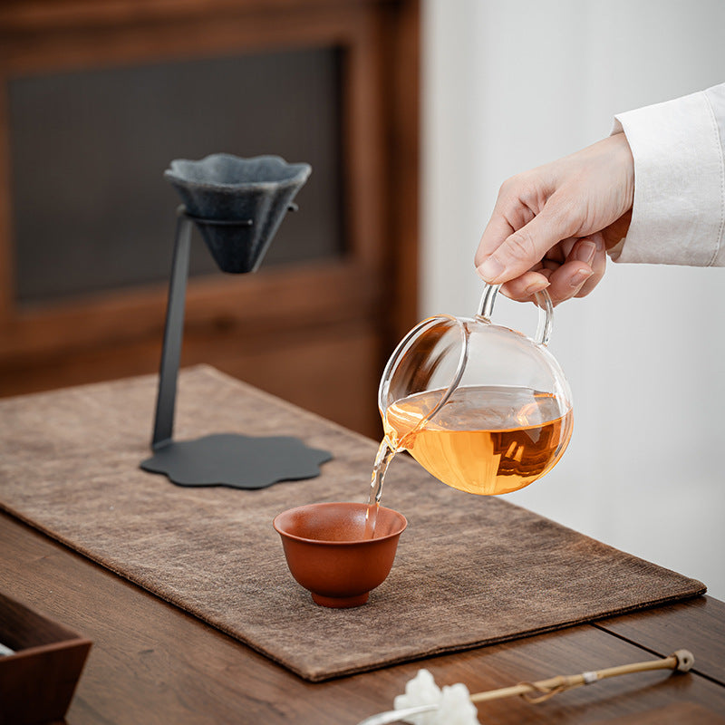 花形セラミック茶こし｜スタンド・ガラスピッチャーセット