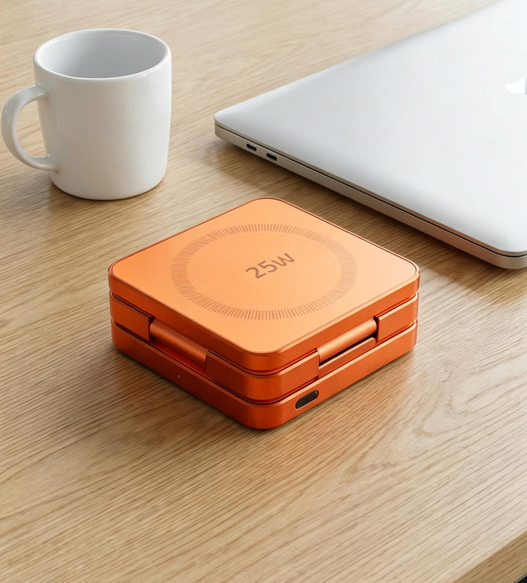 折りたたんだオレンジの充電スタンド