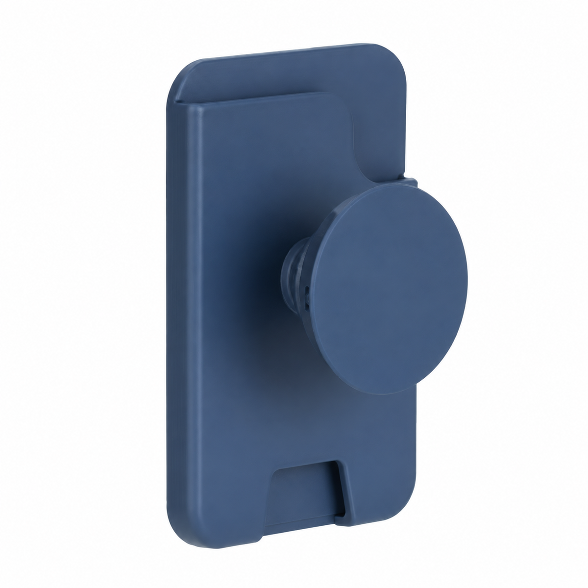 スマホ用 グリップ付きカードケース｜マグネット式・粘着式 ディープブルー / マグネット式 白背景