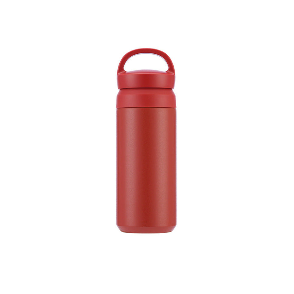 茶こし付き ステンレスボトル｜350ml・持ち手付き レッド / 350ml 白背景