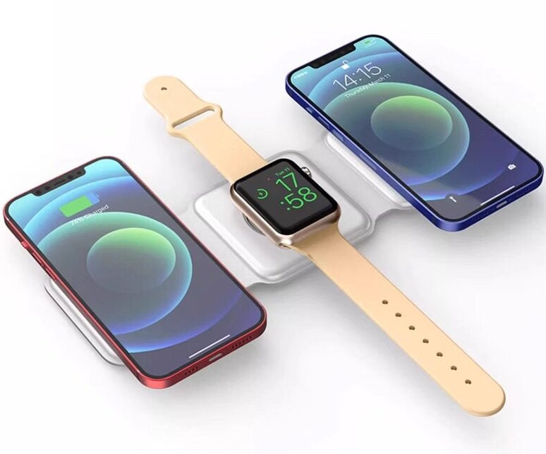 折りたたみ 3-in-1 マグネットワイヤレス充電パッド 商品写真・使用例