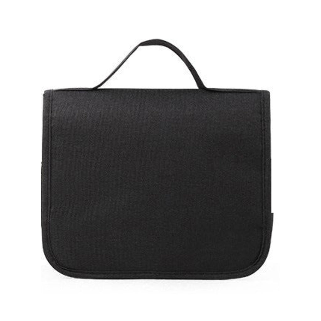 吊り下げトラベルポーチ｜洗面用具・コスメ収納 標準・ブラック / 洗面用具・コスメ収納 白背景