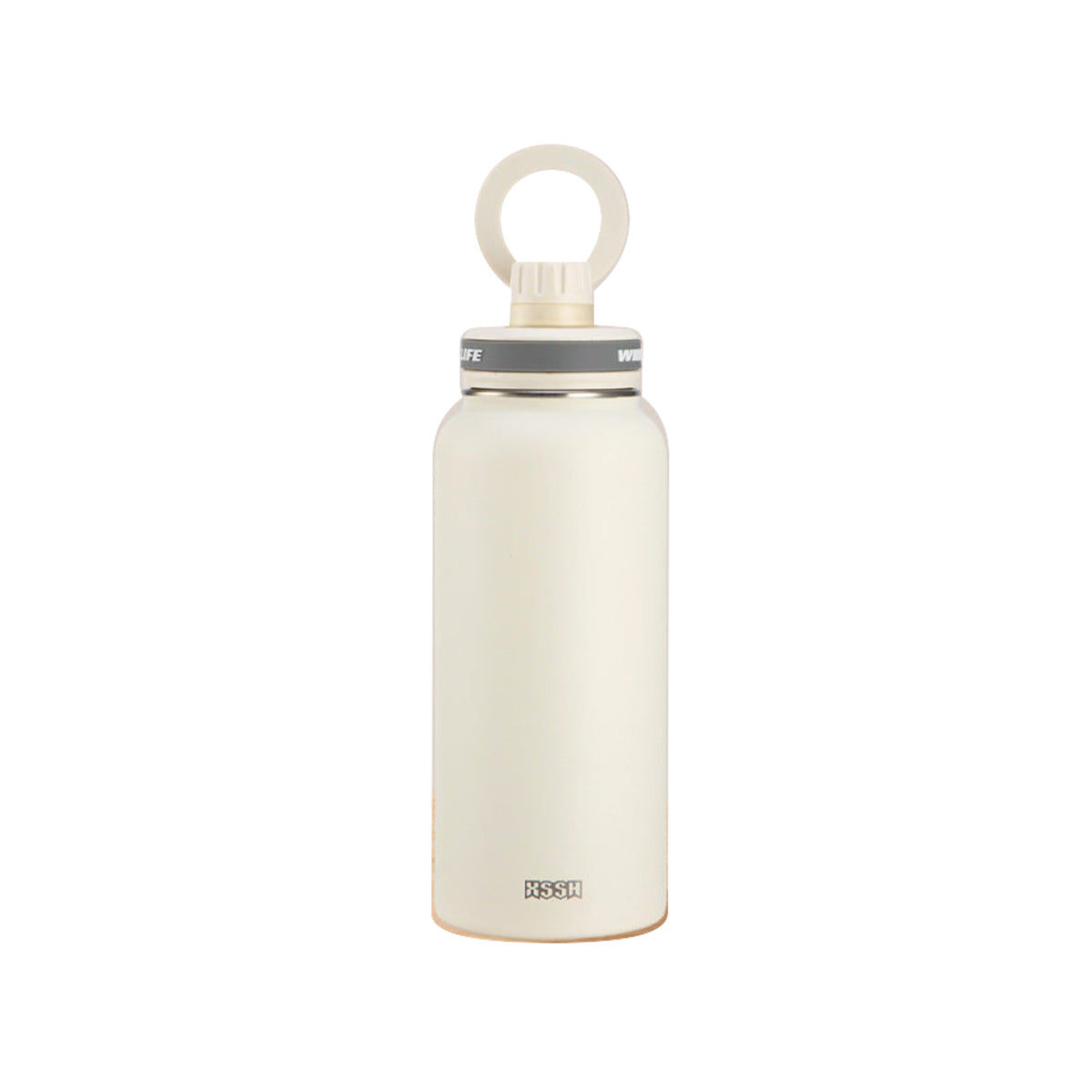 マグネット式スマホスタンド付き ステンレスボトル アイボリー・1000ml（販売対象外） / マグネット式スマホスタンド付き 白背景