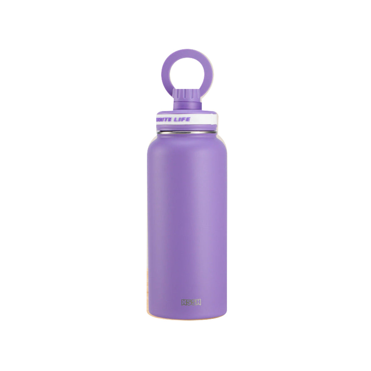 マグネット式スマホスタンド付き ステンレスボトル ダークバイオレット・1000ml（販売対象外） / マグネット式スマホスタンド付き 白背景