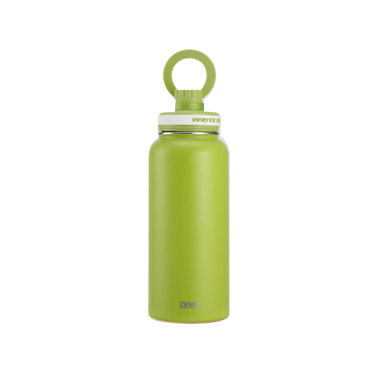 マグネット式スマホスタンド付き ステンレスボトル 抹茶グリーン・1000ml（販売対象外） / マグネット式スマホスタンド付き 白背景