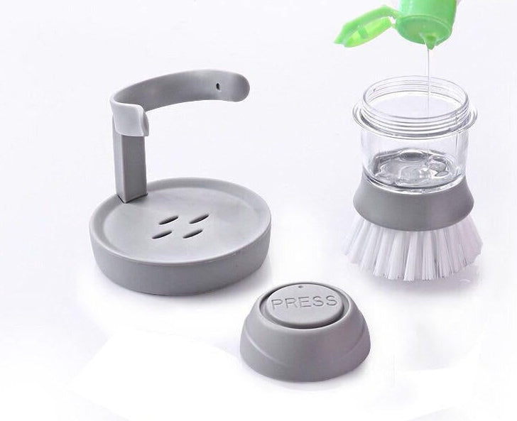洗剤を入れられる 食器洗いブラシ｜スタンド付き 商品写真・使用例