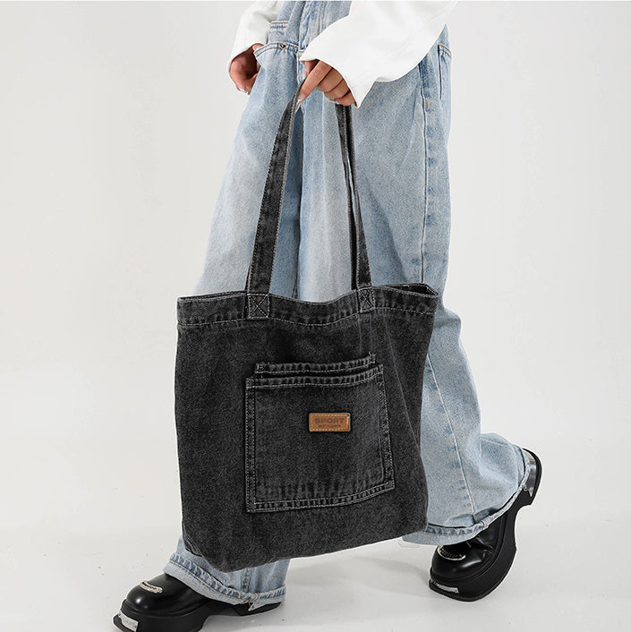 デニムトートバッグ｜ファスナー付き・選べる2デザイン 商品写真・使用例
