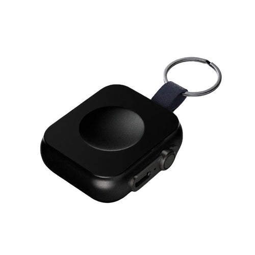 Apple Watch用 マグネット式携帯充電器 1,200mAh ブラック・白背景