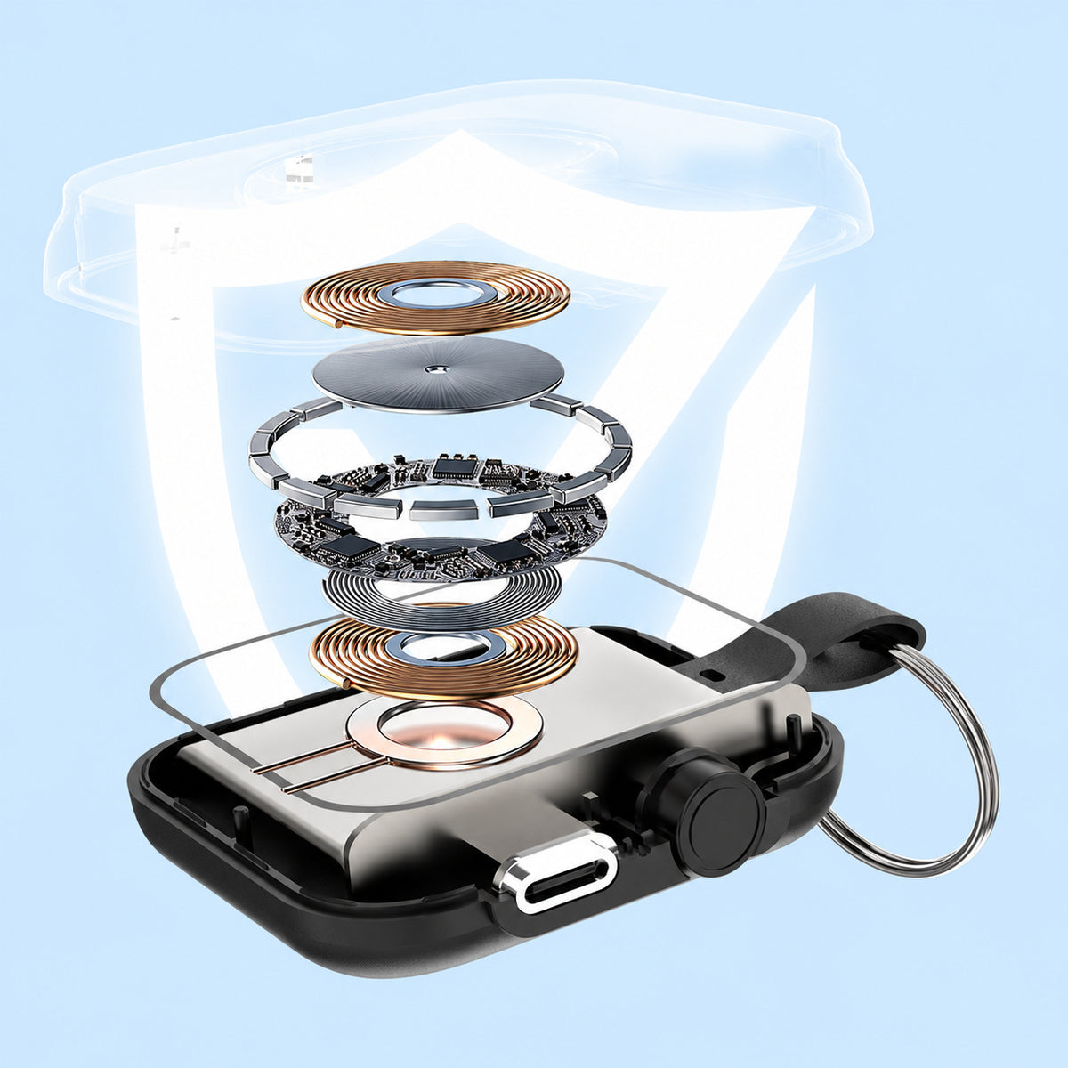 マグネット式携帯充電器の内部構造イメージ（仕入れ元の参考図）